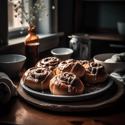 low carb cinnamon buns on a plate