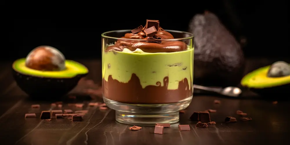 low carb chocolate avocado mousse in a jar