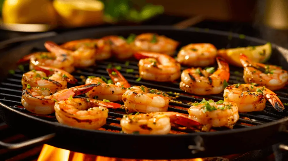 ketogenic shrimp recipe on a BBQ