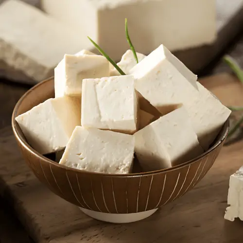 tofu squares in a bowl