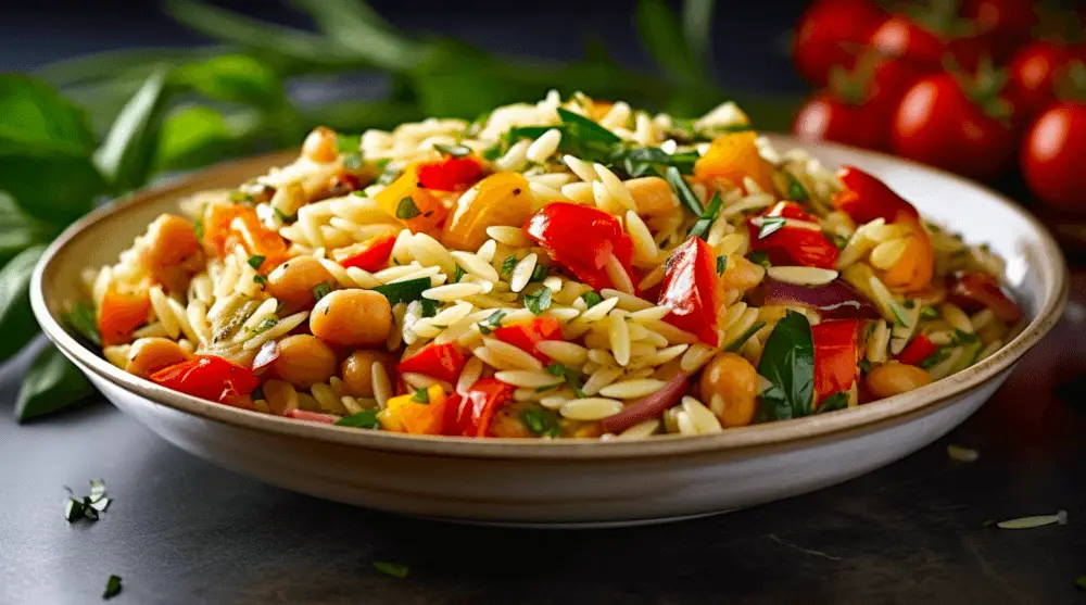 vegan orzo recipes orzo in a plate