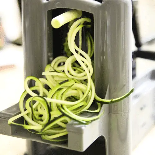 zucchini noodles in a spiralizer