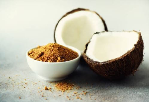 coconut sugar and a coconut