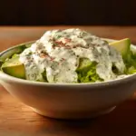 salad with keto ranch dressing in a bowl