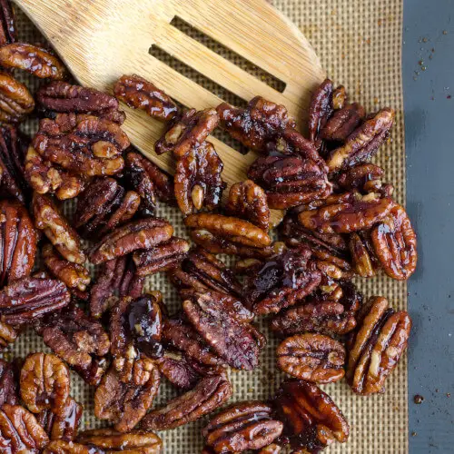 pecans on a cutting board