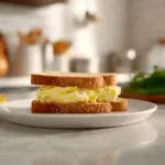 vegan egg salad sandwich on a plate